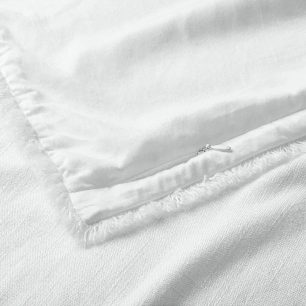 NEW Casaluna Heavyweight White Linen Blend Pillow Sham, King.